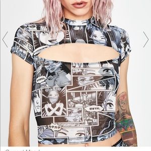 Dolls Kill Misfit Memoirs Cut Out Crop Top